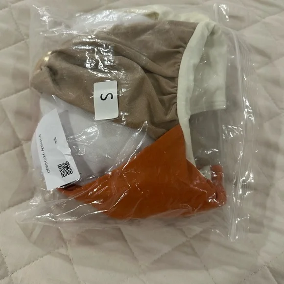 BNWT Tricolor Swimsuit with Gold Accents - Picture 2 of 3